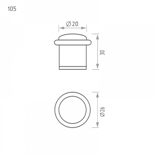 Ограничитель дверной напольный НОРА-М 105 золото